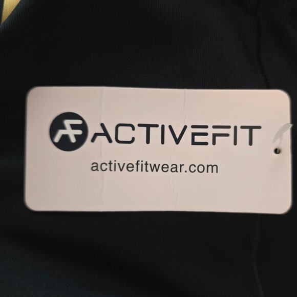 ActiveFit Black Gold Stars Compression Athletic Leggings Small NWT - Picture 3 of 5